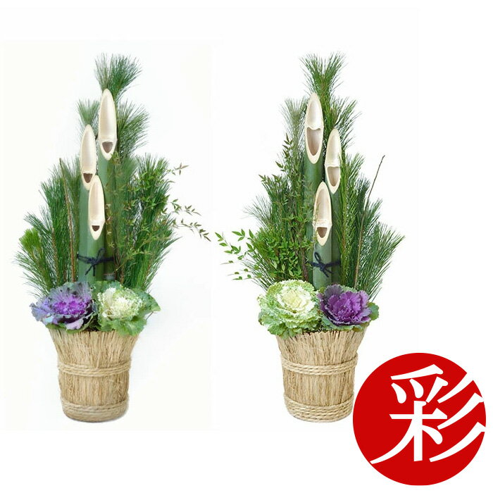 迎春門松 一対 2台 高さ約90cm かどまつ 【門松】【お正月飾り】販売 通販/お正月飾り 観葉植物 玄関 1対 生花 完成品 お正月の門松販売 組み立て不要