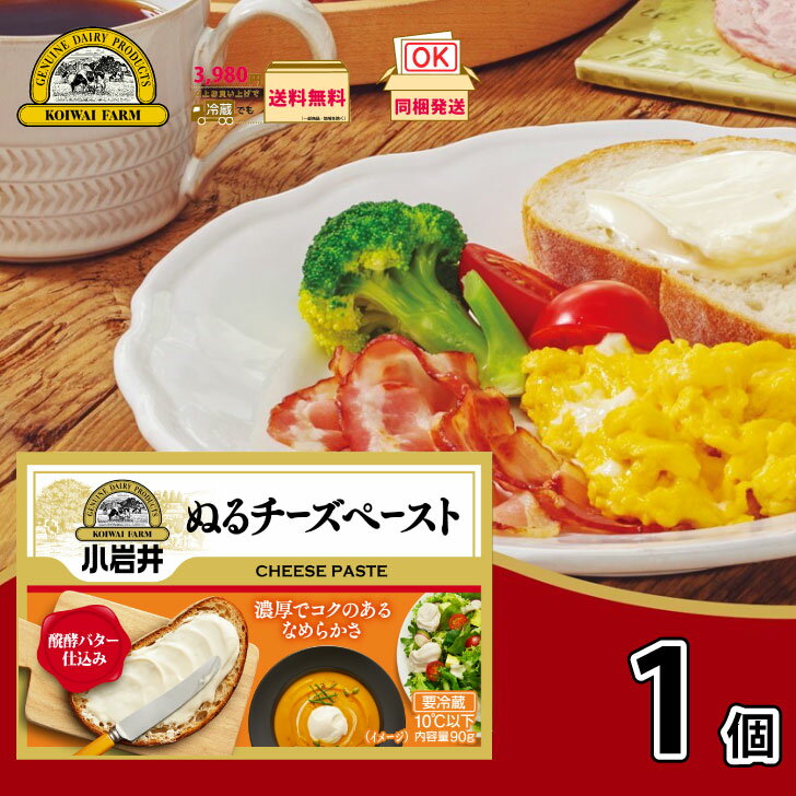 小岩井 ぬるチーズペースト 1個 【3980円対象】 【冷蔵同梱】 90g ナチュラルチーズ チェダーチーズ チーズペースト 醗酵バター 濃厚 小岩井乳業 一般...