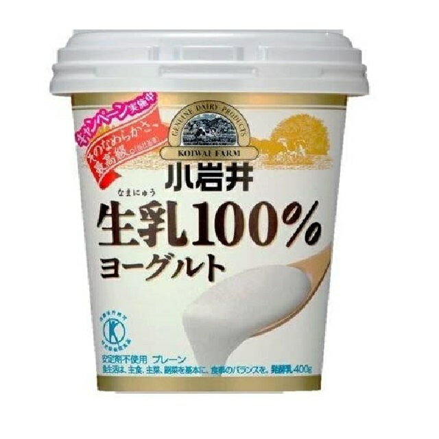 生乳100%ヨーグルト 400g6個セット 【送料無料】小岩井 特定保健用食品 トクホ 特保 推し菌 小岩井ヨーグルト koiwi 〜 TVで紹介 プロが選ぶヨーグルト　マツコの知らない世界 で紹介 〜※九州、四国、北海道、沖縄、離島は別途送料あり 一般製品 〜小岩井こだわりの長時間前発酵製法〜生乳だけをじっくりと発酵させた、酸味の少ないなめらかなプレーンヨーグルトです。＜特定保健用食品＞許可表示：生きたビフィズス菌（ビフィドバクテリウム・ラクティスBB-12）の働きにより腸内の環境を改善し、おなかの調子を良好に保ちます。 8