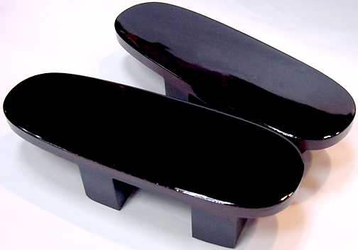 黒塗りの桐下駄の台【本黒塗り加工】エルサイズ小判型