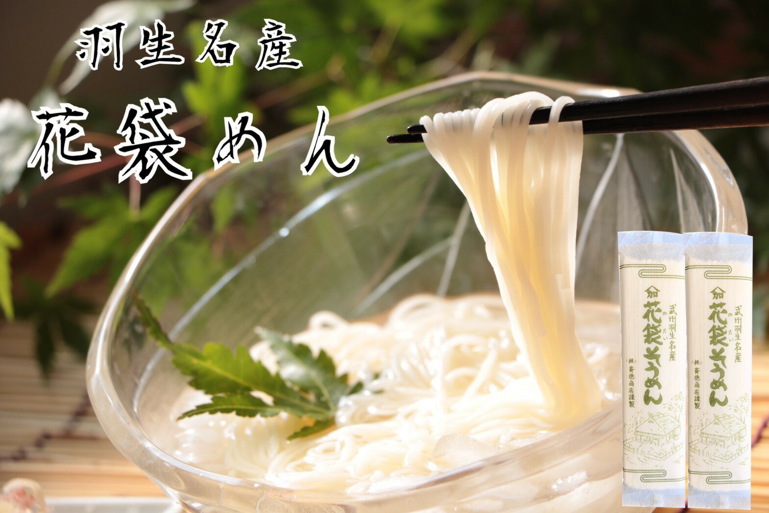 明治6年創業　花袋そうめん20入　200g×20入（40人前）御中元　お歳暮　のし　対応可　乾麺　無添加　ギフト　保存食