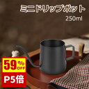 【SS期間限定59%OFF×P5倍】コーヒー ドリップポット 250ml 1人用 ステンレス製 ハンドドリップ 直火対応 珈琲 器具 ドリップケトル おしゃれ フタ無し 錆びない コーヒポット つや消し質感 細口 ミニドリップポット 旅行/キャンプ/オフィス/在宅 送料無料