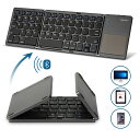 キーボード Bluetooth keyboard折りたたみ式 タッチパッド搭載 無線 薄型 静音設計 軽量 コンパクト ファンクションキー搭載 高級感 iOS/Android/Mac/Windows/Chrome対応/長時間稼働 ブラック