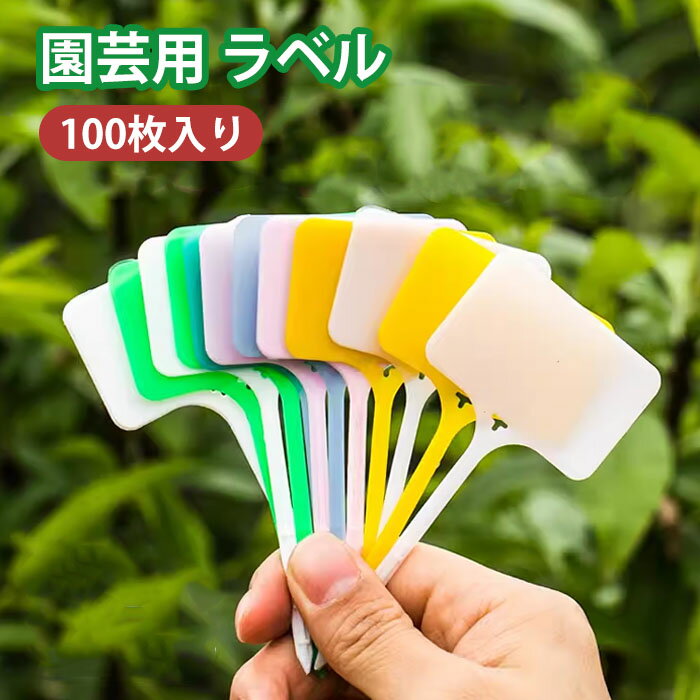 園芸用ラベル T型 100枚入り カラフル 植物 花 野菜 名前タグ 山草 園芸用 ラベル かわいい
