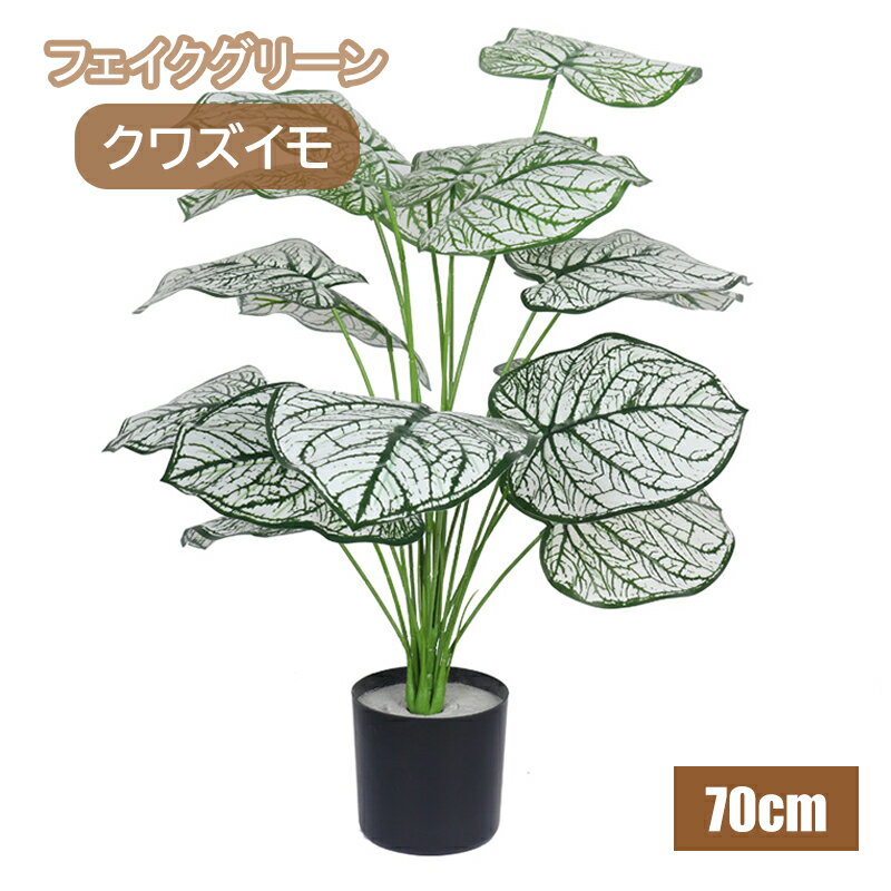 クワズイモ 70cm フェイクグリーン 鉢付き アロカシア 観葉植物 おしゃれ フェイク お手入れ簡単 水や..