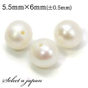 3粒売り セミラウンドパール 5.5mm×6mm 真珠 淡水パール バラ売り ばら売り ビーズ 穴あき 玉売り アクセサリー パーツ ハンドメイド アクセサリー...
