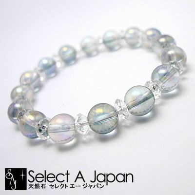 楽天セレクトエージャパンstone＆craftレインボー オーラ水晶 ブレスレット パワーストーン ブレスレット レディース メンズ 天然石 数珠 アクセサリー メンズブレスレット レディースブレスレット パワーストーンブレスレット 天然石ブレスレット 男性用 女性用