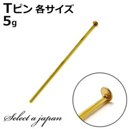 『5g』 Tピン ゴールド (各サイズ) ハンドメイド アクセサリーパーツ 材料 金色 アクセサリー パーツ ハンドメイドパーツ アクセサリー パーツ ハンドメイドパーツ ピン ピン留 ピン止 金具 手芸 作製 手作り 天然石 パワーストーン ビーズ