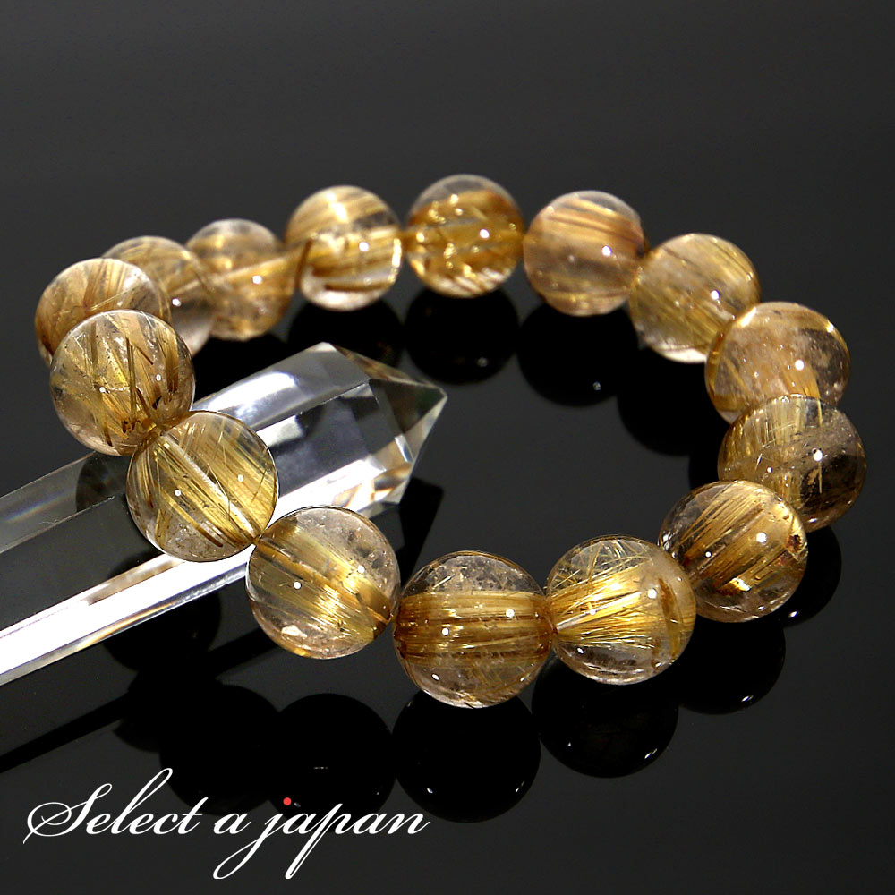 「1点もの 現品」 ゴールドルチルクォーツ ルチルクォーツ ブレスレット タイチンルチル 15.4mm パワーストーン ブレスレット メンズ レディース 天然石 数珠 アクセサリー メンズブレスレット レディースブレスレット パワーストーンブレスレット 天然石ブレスレット 男性用のサムネイル