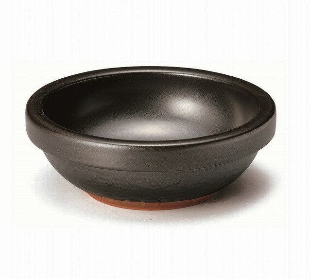 ビビンバ鍋(黒) 【萬古焼 万古焼】 [焼きカレー カレー ビビンバ 石焼ビビンバ ドリア シチュー スープ グラタン ブラック 陶器 食器 器 ボウル ブラック]のサムネイル