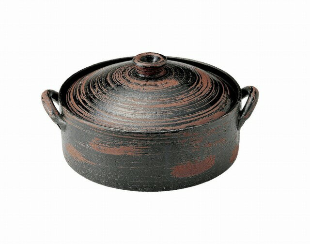 紅刷毛目 ごはん鍋 2合用【萬古焼 万古焼】［炊飯鍋 ごはん鍋 ご飯鍋 土鍋 ］