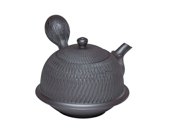 正規作　1.5号釜形文福急須（本茶こし）【萬古焼】[お茶 茶器 ティーポット 伝統工芸士 紫泥急須 贈り物 プレゼント おもてなし ギフト]のサムネイル