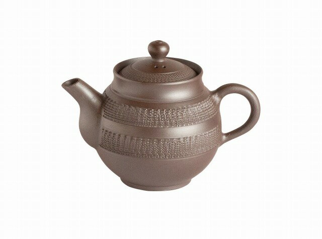 正規作 丸ヒレ付中帯ビリ後手茶器 【萬古焼 万古焼】 [陶器 紫泥急須 緑茶 お茶 茶器 ティーポット 小..