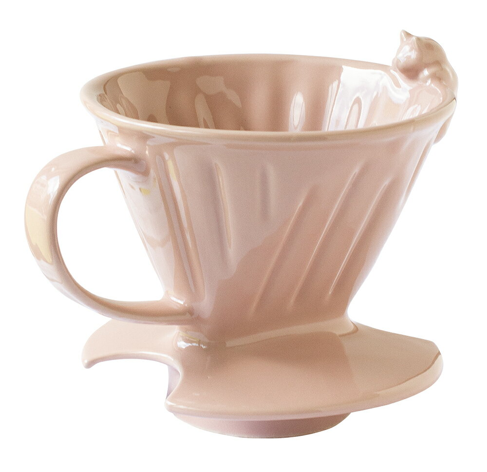 ねこドリッパー ピンク【萬古焼 万古焼】 [コーヒードリッパー 猫 ネコ ねこ ドリッパー 陶器]