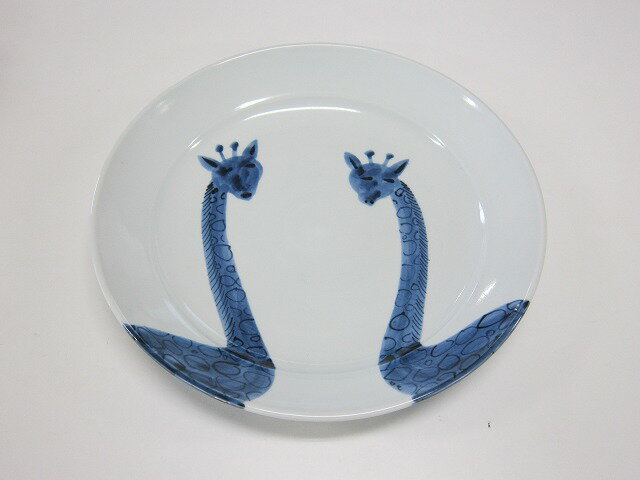 手描ききりん大皿 【美濃焼】[盛り付け オードブル パーティー おもてなし 団らん 大皿 キリン 食器]