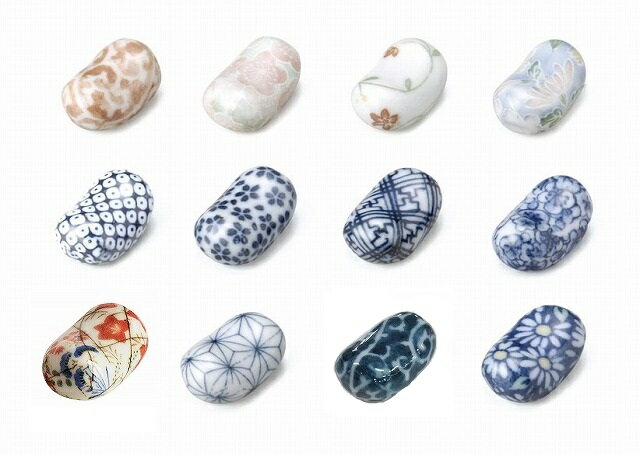 ビーンズ絵変り箸置き 12個セット【美濃焼】 [箸置き はしおき 食器 和柄 かわいい おしゃれ おもてなし キッチン用品 キッチン雑貨]