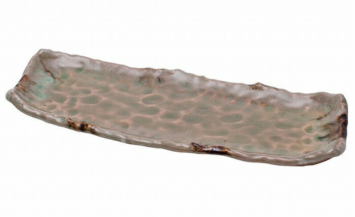 変形 さんま皿 砂ビードロ 【萬古焼 万古焼】 [食器 器 大皿 盛り付け 和風 プレート おもてなし だんらん]