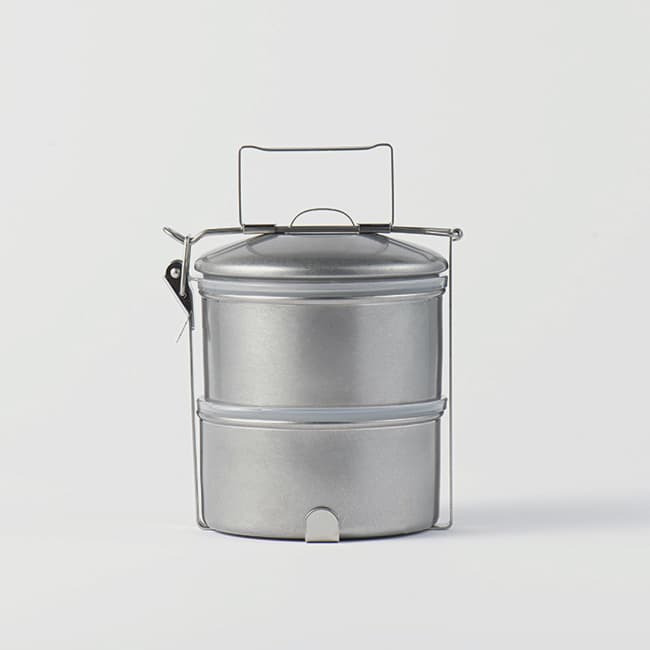 VINTAGE INOX ヴィンテージイノックス 青芳 ステンレスフードキャリアー 中フタ付き 12cmx2 130694