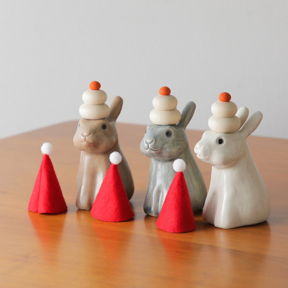 【在庫処分】 クリスマス帽子付き 鏡餅 うさぎ...の紹介画像3