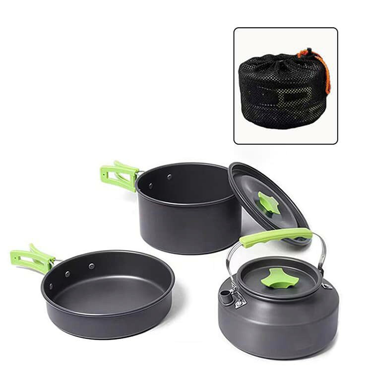 キャンプ ケトル トラベルクッカー クッカーセット キャンプ 調理器具 キャンプ 鍋 軽量 フライパン 3点セット 収納袋付き 鍋 コンパクト アルミ製 ソロキャンプ アウトドア キャンプ用品 クッカー 防災グッズ キャンプ用品 初心者 1人用 2人用 3人用 sak24-10016641 業務SHOP SaK24 サンプル画像3