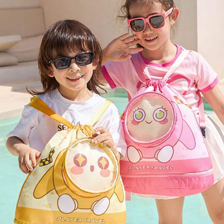 水泳バッグ プールバッグ 女の子 ナップサック 2層式 キッズ スイムバッグ キッズ ...