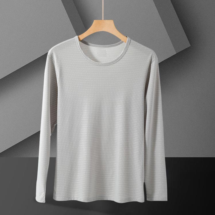 2枚セット メッシュ tシャツ 長袖 メンズ トップス 長袖tシャツ ストレッチ 涼しい 夏 Tシャツ アイスシルク インナーシャツ 吸汗速乾 涼しい　接触冷感 紫外線対策 キャンプ 作業服 作業着 トレーニングウェア ゴルフ 野球 バイク 釣り スポーツウエア 薄手 送料無料 sak24-10011291 業務SHOP SaK24 サンプル画像3
