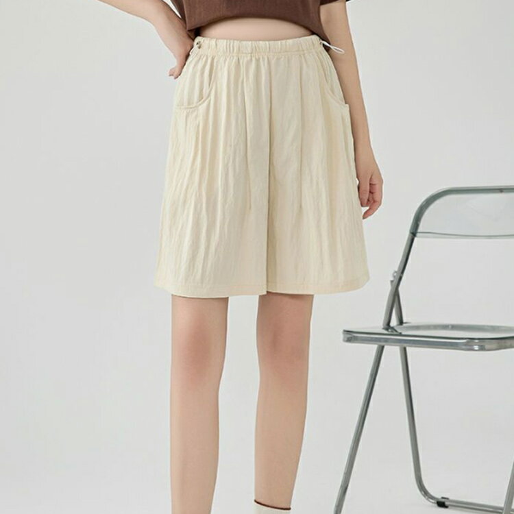 2枚セット！ 接触冷感 マタニティ ショートパンツ 5分丈 短パン 半ズボン マタニティウエアハーフパンツ 軽量 吸汗速乾 薄手 アイスシルクパンツ 夏 ルームウェア 部屋着 コードストッパー付き 産前産後 マタニティパンツ 送料無料 3