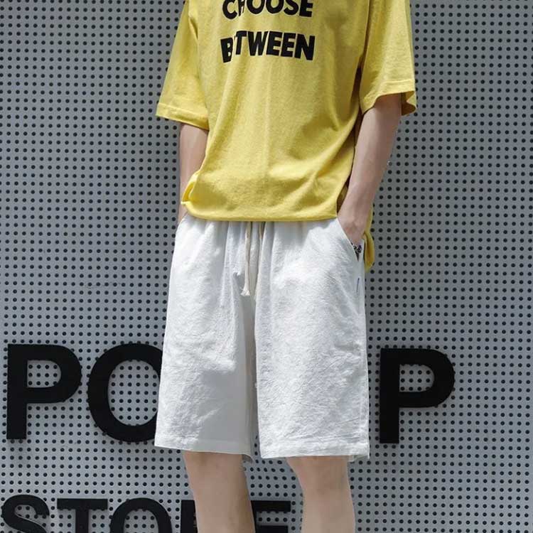 リネン ステテコ メンズ ワイドパンツ 5分丈 吸水速乾 ショーツ ショートパンツ ビーチパンツ ズボン パンツ ボトムス 涼しい 部屋着 おしゃれ オシャレ 可愛い 男性 シニア パンツ パジャマ ボトムス ハーフパンツ ルームパンツ リラックス 黒 大きいサイズ 送料無料 sak24-10011336 業務SHOP SaK24 サンプル画像2