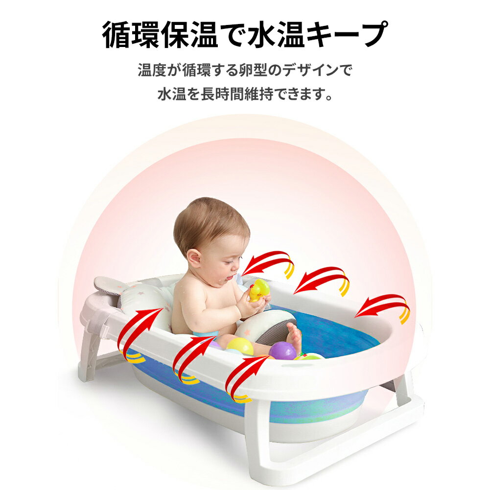 ベビーバス バスタブ 新生児 お風呂 0 4歳 水温モニタ 赤ちゃん 折りたたみ コンパクト 沐浴 バス 育児をサポート 折り畳み 洗い桶 洗濯物 Zoobly 犬猫用お風呂 アウトレット 送料無料 ペットバス スポンジバスネット付き バケツ 桶 湯温計 たらい 洗濯かご タライ
