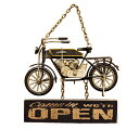 ブリキ看板 オープン ビンテージ OPEN & CLOSED Bike バイク オールドバイク アメリカン雑貨 アメリカ 雑貨 店舗用 業務用 備品 ボード ハーレー ガレージ 世田谷ベース