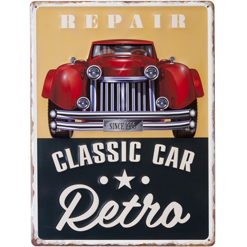 ブリキ看板 アンティーク CLASSIC CAR RETRO エンボスプレート メタル レトロ アメリカン アメリカ雑貨