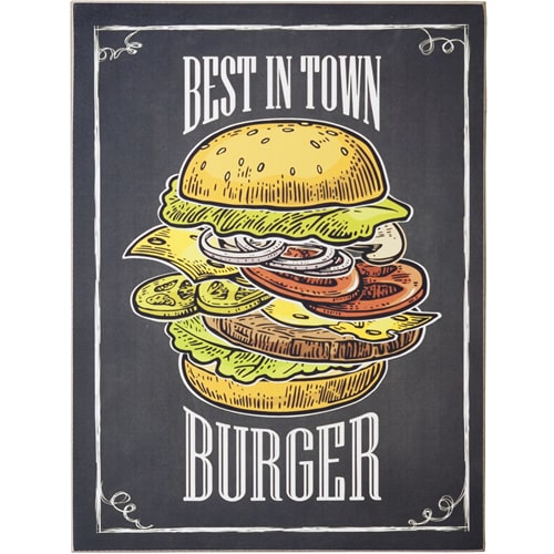 木製看板 ウッドボード　BEST IN TOWN BURGER