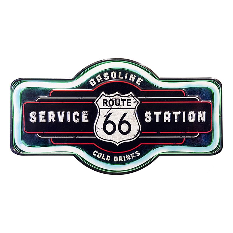 ブリキ看板 アンティーク エンボスプレート ROUTE66 SERVICE STATION