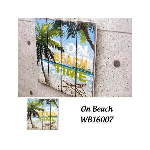 ハワイアン ウッド サインボード ビーチ&ハワイアン BEACH サーフィン メッセージ 木製看板 案内看板 アメリカ看板 ガレージ/ On Beach