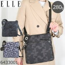 ELLE サコッシュ レディース きれいめ ブランド 縦型 ナイロン ショルダーバッグ 小さめ 斜めがけ ミニショルダー 軽い ポシェット エル 6433001...