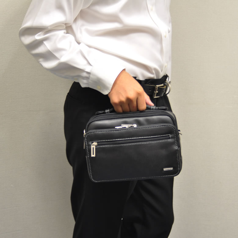 SAXON CLUB 2way ショルダーバッグ メンズ セカンドバッグ 斜めがけ 横型 ブラック SX5045 【店頭受取対応商品】 ギフト プレゼント メンズ・バレンタイン・プレゼント格安通販　バレンタイン　人気　ランキング