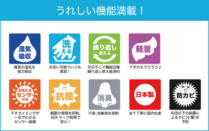 【日本製】さらっとファイン センサー付 除湿マット シングル サイズメッシュ Neoタイプ　【吸湿マット除湿シート洗える除湿パット夏抗菌マットレス軽量寝具敷き布団メッシュフローリングベッドパット】fs04gm 2