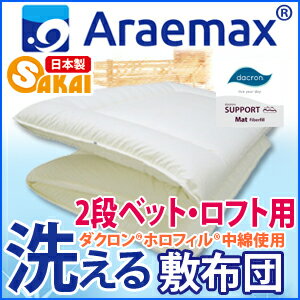 2段ベッド用・ロフトベッド用ホロフィル 洗える敷布団インビスタ社 ダクロン ホロフィル綿使用【RCP】532P26Feb16【a_b】【2段ベッド 日本製 敷き布団 ウォッシャブル 敷きふとん 洗える布団 しき布団 敷ふとん お昼寝布団 春夏 アレルギー 寝具】fs04gm