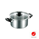 フジノス エレックマスターライトミエール 20cm 両手深鍋 高品質 日本製 国産 ガス200V IH 対応 高級 ステンレス