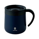 カクセー cococafe -ココカフェ- 蓋付き真空二重マグカップ 300ml ホワイト ネイビー CC-19 CC-20