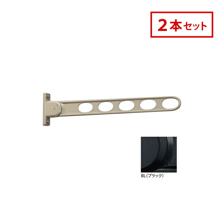 川口技研 ホスクリーン 屋外窓壁用 物干 ものほし HK-75-BL 2本セット ブラック HK型 75cm 屋外用 洗濯 ランドリー