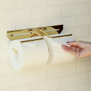 【エントリーでP10倍】 真鍮 トイレットペーパーホルダー カバー 2連 Elliot エリオット ダブル ゴールド トイレットペーパー トイレ DIY おしゃ...