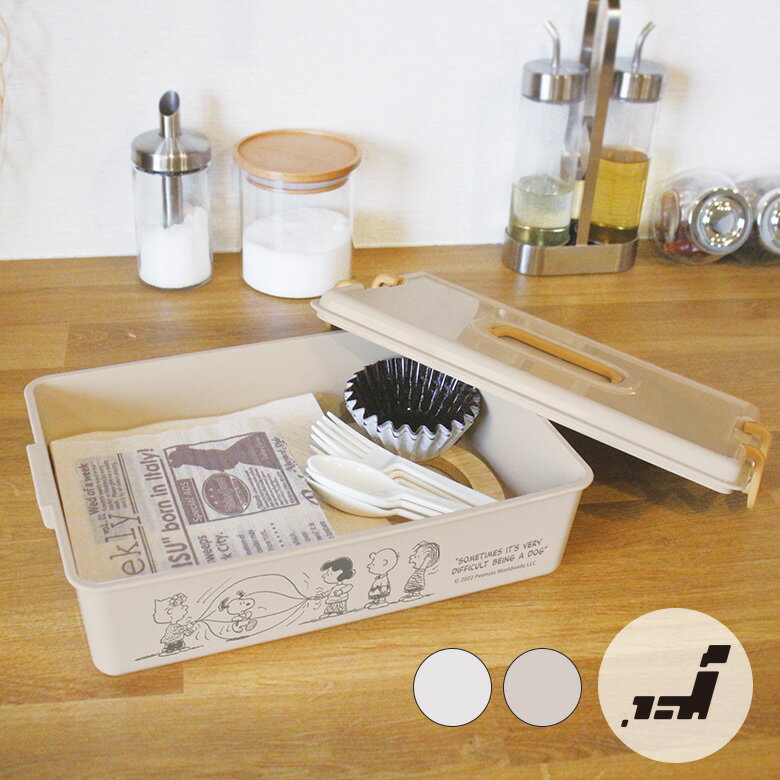 錦化成 スヌーピー パチットBOX 持ち運び 取っ手付き お道具箱 裁縫道具 救急箱 キッチン 容器 箱 蓋付き かわいい キャラクター 収納 ピーナッツ 日本...