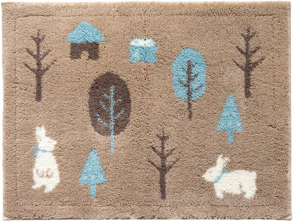 乾度良好フォレスト 45×60cm バスマット ブラウン 北欧 抗菌 防臭 滑り止め 洗濯 洗える 吸水 速乾 お風呂マット 足ふきマット