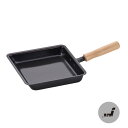 千歳 木柄 鉄 玉子焼き器 18cm×18cm 日本製 CS-014