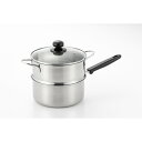 ヨシカワ 蒸しごよみ 片手2段蒸し器18cm SJ3357 蒸し器 ステンレス 蒸し 蒸し料理 温野菜 肉まん しゅうまい 便利 キッチン