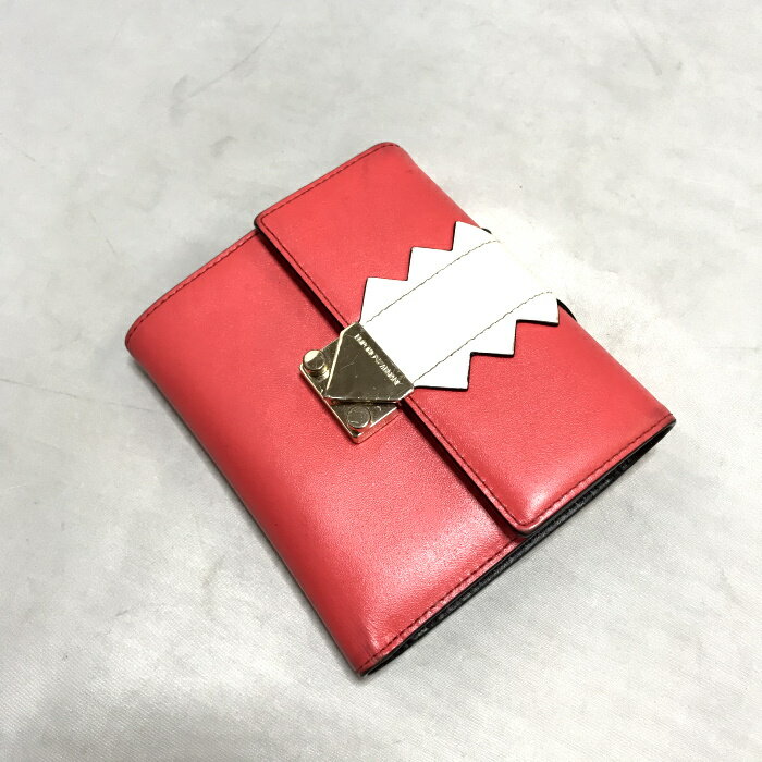 【中古】EMPORIO ARMANI 二つ折り財布 オレンジ系 [jgg]