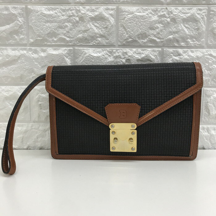 【中古】 BALLY セカンドバッグ ブラック ブラウン [jgg]