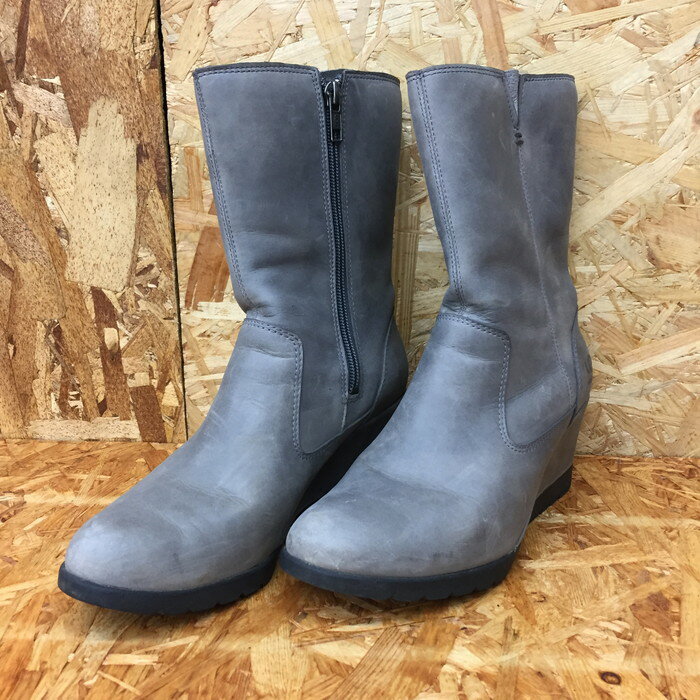 アグ ヒールブーツ ムートン グレー 1012528 24cm [jgg]【中古】