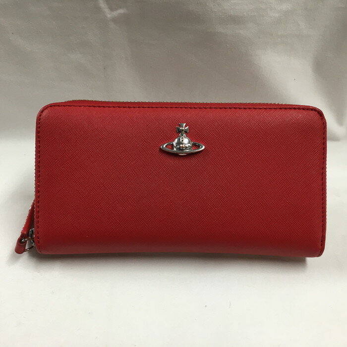 VivienneWestwood ラウンドファスナー 長財布 レッド [jgg]【中古】
